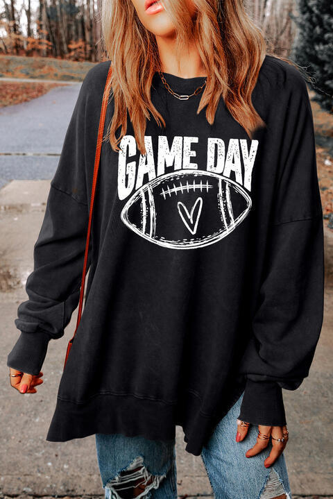 GAME DAY Graphic Slit Sweatshirt